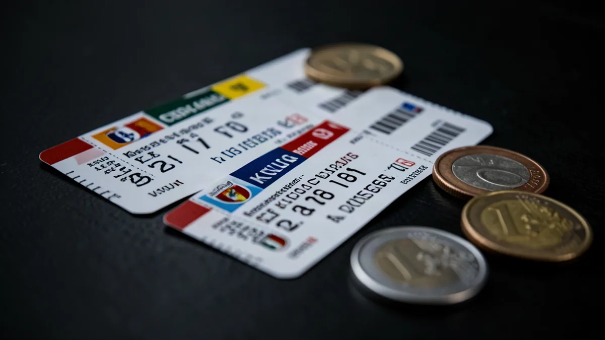 Billets de match et pièces de monnaie en gros plan