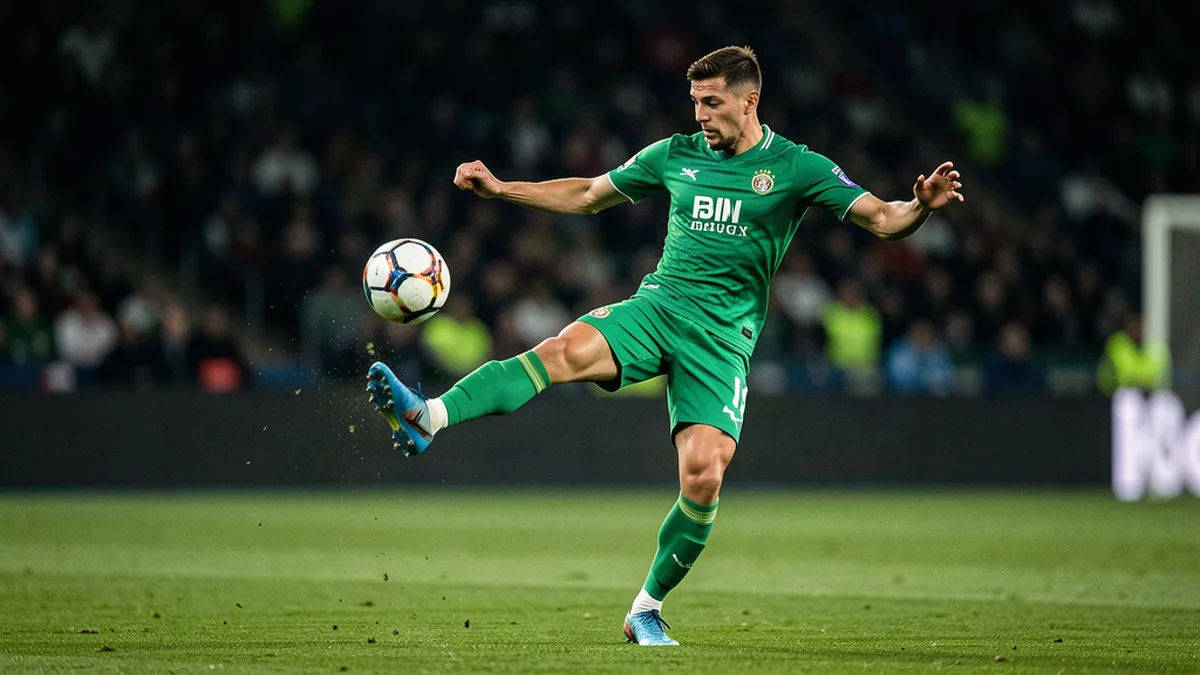 Un défenseur de Ligue 1 dégage le ballon sous pression