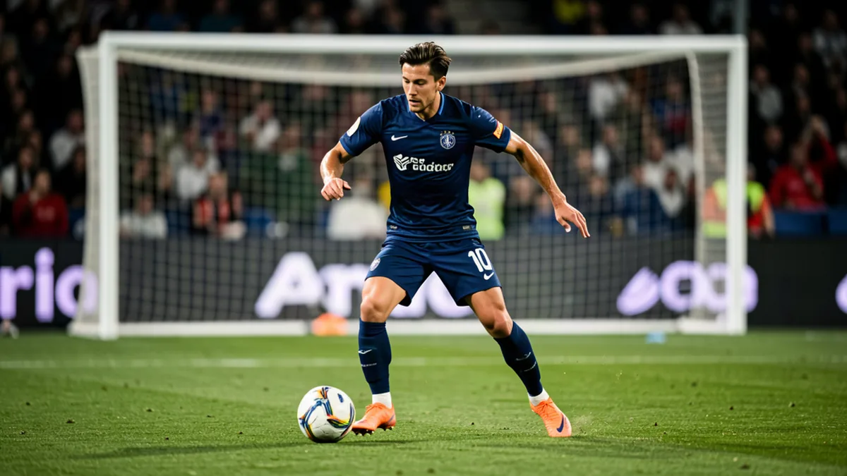 Un attaquant du PSG dribble à pleine vitesse vers la surface
