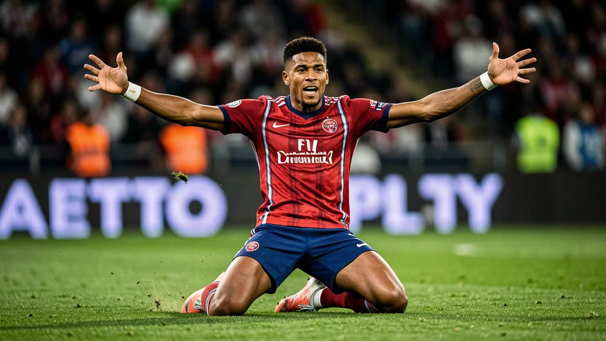 Un joueur de Ligue 1 glisse sur les genoux pour célébrer un but