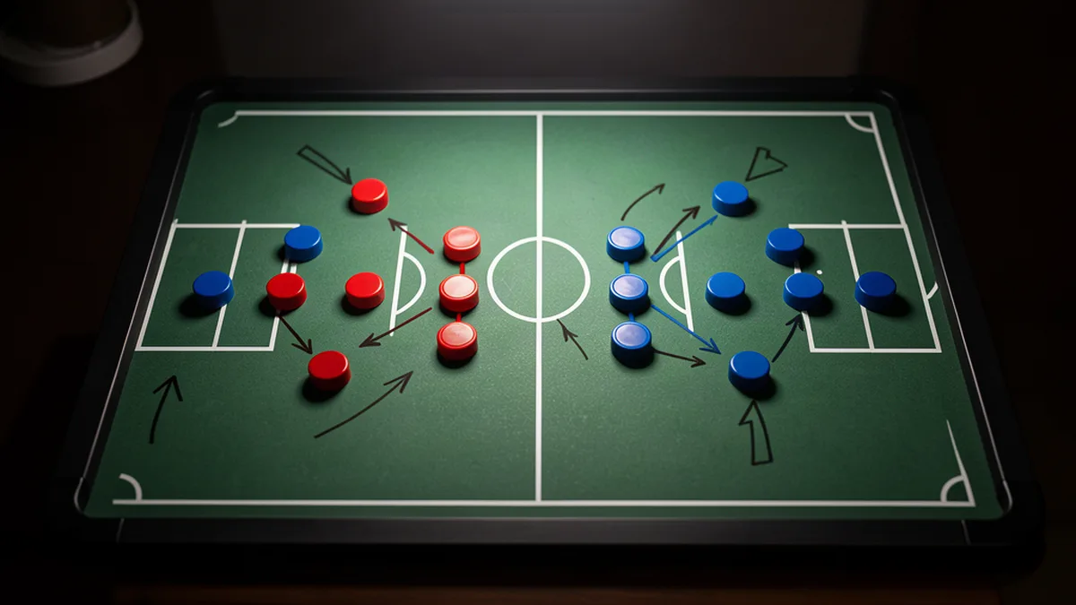 Tableau magnétique opposant un 4-3-3 à un 4-2-3-1