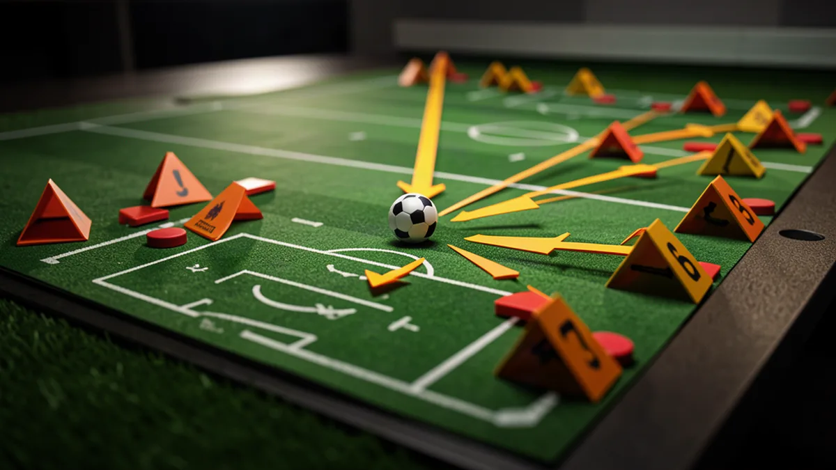 Tableau tactique avec pièges de pressing et flèches convergentes