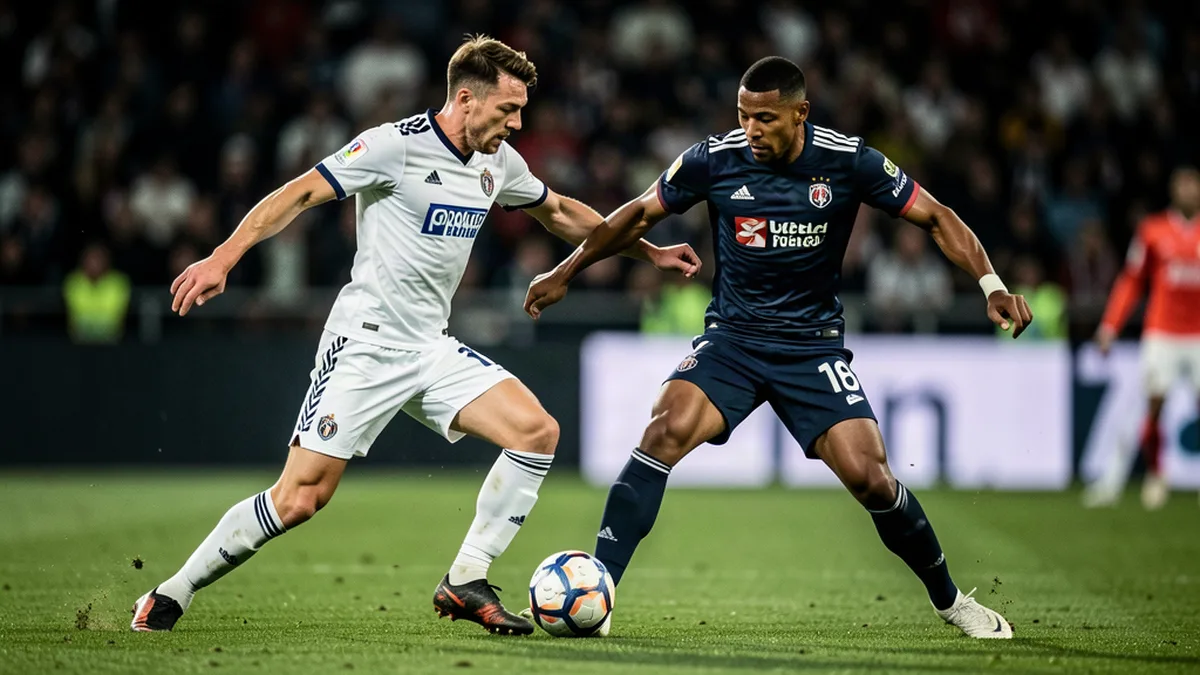 Duel intense entre deux joueurs de Ligue 1 lors d'un derby